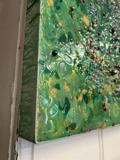 Contemporary Amy Mattey Textured Polychrome Panel Contemporary Artwork Painting