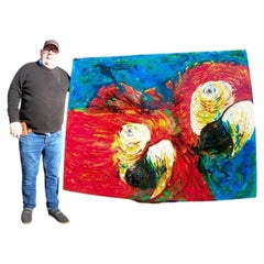 Huge Contemporary Amy Mattey Acrylic Resin Parrot Artwork