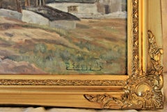 Vintage Anglesey Windmill & Cottages Original Oil Painting