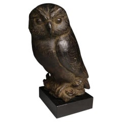 Katsuzo Entsuba “King of the Forest” Japanese Bronze Owl Sculpture, 1960s