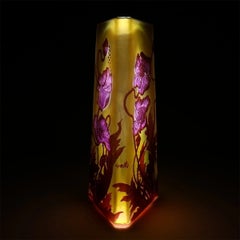 Émile Gallé Art Nouveau Cameo Glass Poppy Vase, Early 20th Century