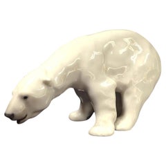 Royal Copenhagen Polar Bear Porcelain Figure No. 321 by Carl J. Bonnesen