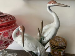 Set of Four Lladró Porcelain Crane Figures by Salvador Debón, circa 1989
