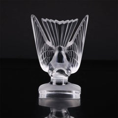 Lalique Hirondelle Swallow Clear and Frosted Crystal Bird Paperweight, France