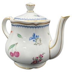 Vintage Richard Ginori Italian Fruit Hand-Painted Gilt Porcelain Teapot