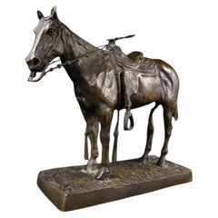 American Bronze Saddled Horse Sculpture by Keith Christie, 1975