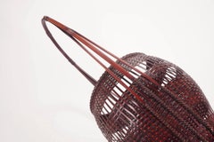 Japanese Bamboo Hanakago Flower Basket by Watanabe Chikusei, 1970s