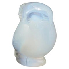 Vintage Lalique France Opalescent Crystal Owl Figurine