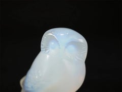 Vintage Lalique France Opalescent Crystal Owl Figurine