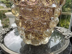 Große Kunstglasvase aus Murano von Lenti mit Goldpartikeln, nach Ercole Barovier