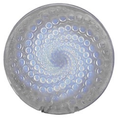René Lalique Volutes Opalescent Glass Art Deco Plate, France, Designed 1934