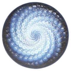 René Lalique Volutes Opalescent Glass Art Deco Plate, France, Designed 1934