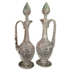 Vintage Stuart Cadogan Cut Crystal Claret Jug Decanter, England, 1980s