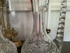 Vintage Stuart Cadogan Cut Crystal Claret Jug Decanter, England, 1980s