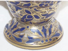 Antique Julius Mühlhaus Art Nouveau Cobalt Blue Enamel and Gilt Glass Vase c1900