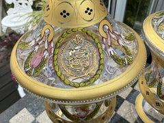 Paar Murano-Bonbonieren mit Deckel aus 24-karätigem Gold-Emaille im Salviati-Stil, um 1900