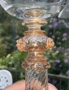 Set of 6 Theresienthal Art Nouveau Iridescent Hock Wine Glasses, circa 1900