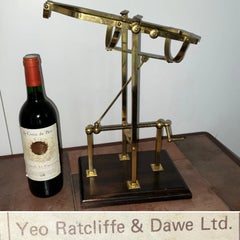 Yeo Ratcliffe & Dawe Brass Mechanical Port Wine Pourer Decanting Cradle ca. 1950