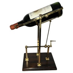 Yeo Ratcliffe & Dawe Brass Mechanical Port Wine Pourer Decanting Cradle ca. 1950