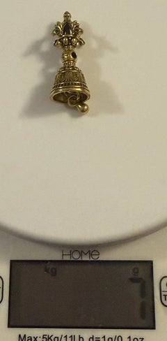 Tibetan Buddhist Miniature Ghanta Ritual Bell Amulet with Vajra Finial, 20th C