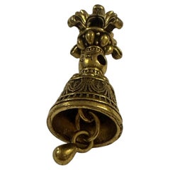 Tibetan Buddhist Miniature Ghanta Ritual Bell Amulet with Vajra Finial, 20th C