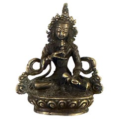 Mid-20th Century Tibetan Bronze Vajrasattva Dorje Sempa Buddhist Statue