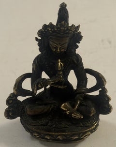 Mid-20th Century Tibetan Bronze Vajrasattva Dorje Sempa Buddhist Statue