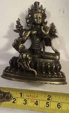 Mid-20th Century Tibetan Bronze Green Tara Syamatara Buddhist Statue