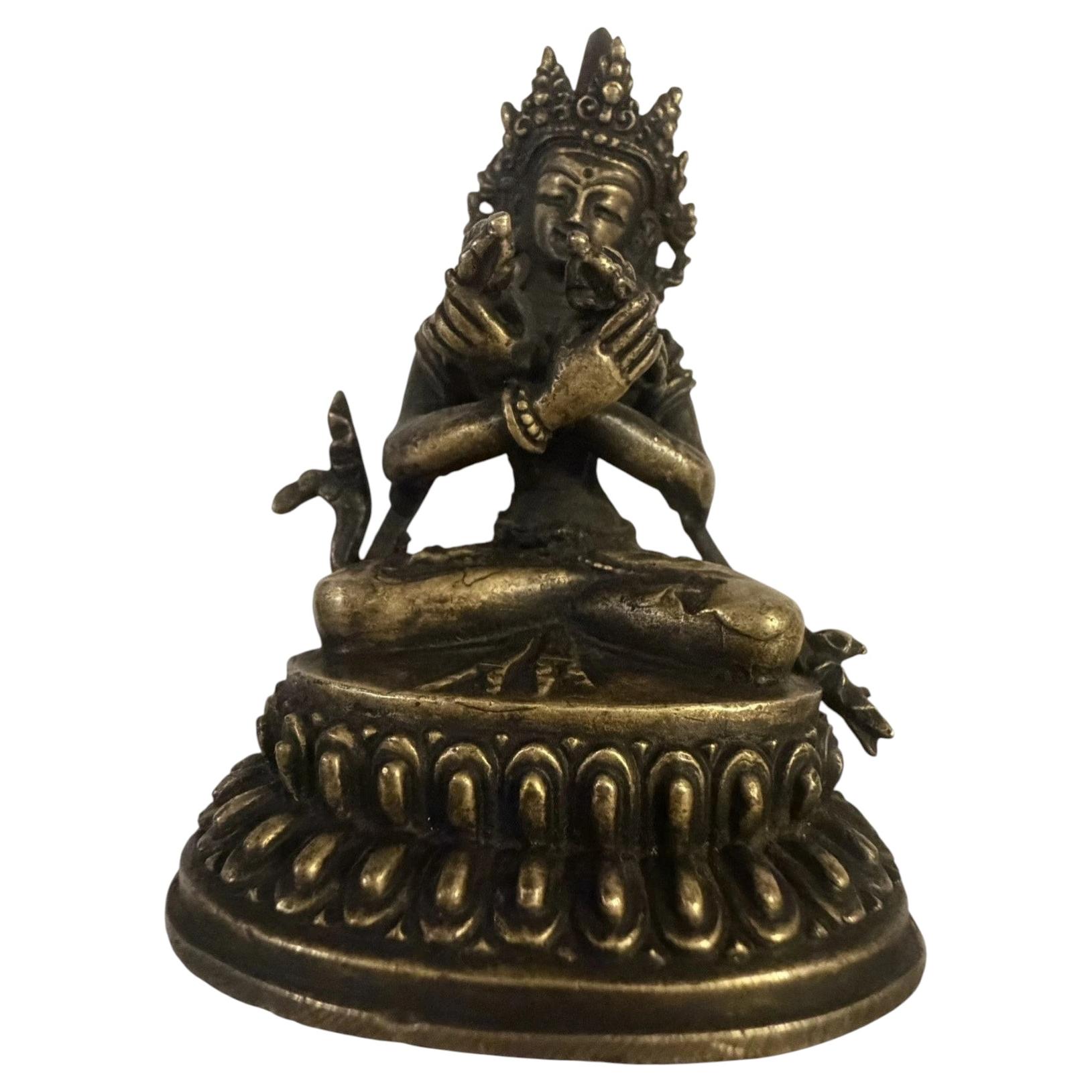 Mid-20th Century Tibetan Bronze Vajradhara Yab-Yum Tantric Buddhist Statue