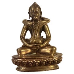 Mid-20th CTibetan Gilt Bronze Samantabhadra and Samantabhadri Yab-Yum Statue