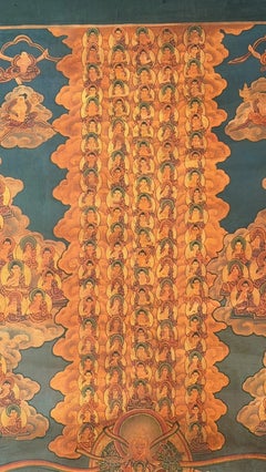 Mid-19thC Tibetan Gelugpa Refuge Tree Thangka of Je Tsongkhapa, Ganden Monastery