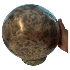 Mid-19th C Tibetan Hand-Hammered Bronze Seven-Metal Singing Bowl with Strikers