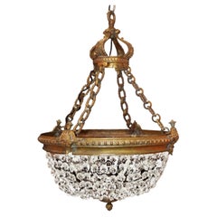 Monumental Victorian Gothic Revival Gilt Bronze Crystal 8-Light Chandelier