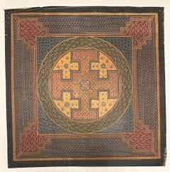 Late 19th Century Tibetan Kyilkhor Geometric Mandala Hand-Painted Thangka