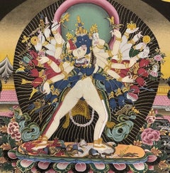 Mid-20th Century Tibetan Kalachakra with Consort Hand-Painted Thangka, Tibet
