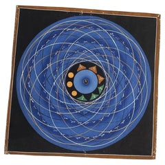 20th Century Tibetan Cosmological Mandala Hand-Painted Thangka, Shechen Monaster