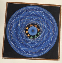 20th Century Tibetan Cosmological Mandala Hand-Painted Thangka, Shechen Monaster
