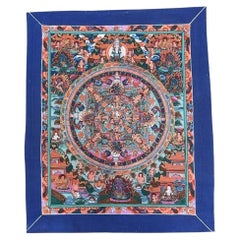 Late 20thC Tibetan Maitreya Buddha Mandala Painted Thangka, Jokhang Monastery
