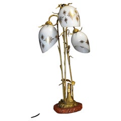 Renzo Del Ventisette Italian Mid-Century Three-Light Brass Tree Table Lamp