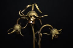 Renzo Del Ventisette Italian Mid-Century Three-Light Brass Tree Table Lamp