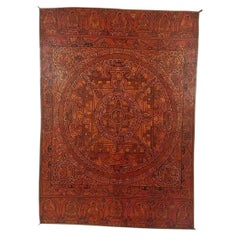 Thangka de un mandala de tres círculos del Buda Maitreya tibetano, de mediados del siglo XX, del monasterio de Drepung