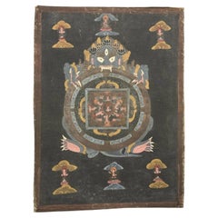 Mid-18th C Tibetan Wheel of Life Bhavachakra Painted Thangka, Drepung Monastery