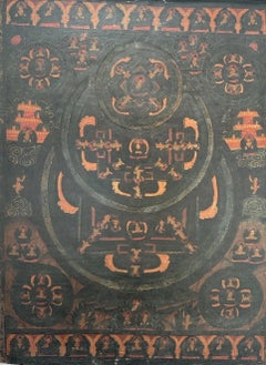 Mid-17thC Tibetan Three-Circle Buddha Mandala Thangka, Jokhang Temple