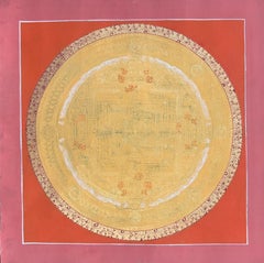 Late 20th C Tibetan Kalachakra Mandala Hand-Painted Thangka, Namgyal Monastery
