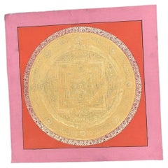 Late 20th C Tibetan Kalachakra Mandala Hand-Painted Thangka, Namgyal Monastery