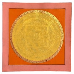 Late 20th C Tibetan Kalachakra Mandala Hand-Painted Thangka, Namgyal Monastery