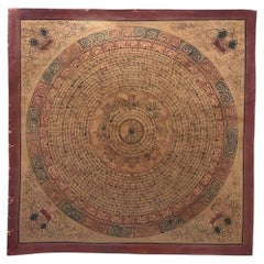 Late 19th Century Tibetan Gold-Hatched Vajra Mantra Mandala, Namgyal Monastery