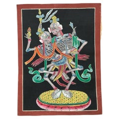 Late 20th Century Tibetan Citipati Protector Deities Thangka, Samye Monastery