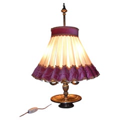 19th Century French Napoleon III Silver Plate Three-Light Bouillotte Lamp