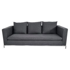 B&B Italia George Three-Seat Sofa by Antonio Citterio in Charcoal Wool